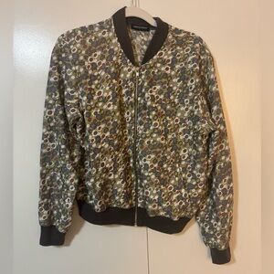 Vintage American Apparel Floral Lightweight Bomber Jacket - Y2K Retro Print L